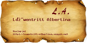 Löwentritt Albertina névjegykártya